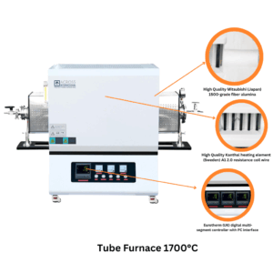 1700C 1-3 Zone Tube Furnace with Alumina Tube and Sealing Flanges