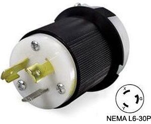 NEMA L6-30P 250 Volt 30 Amp Twist-Lock Plug