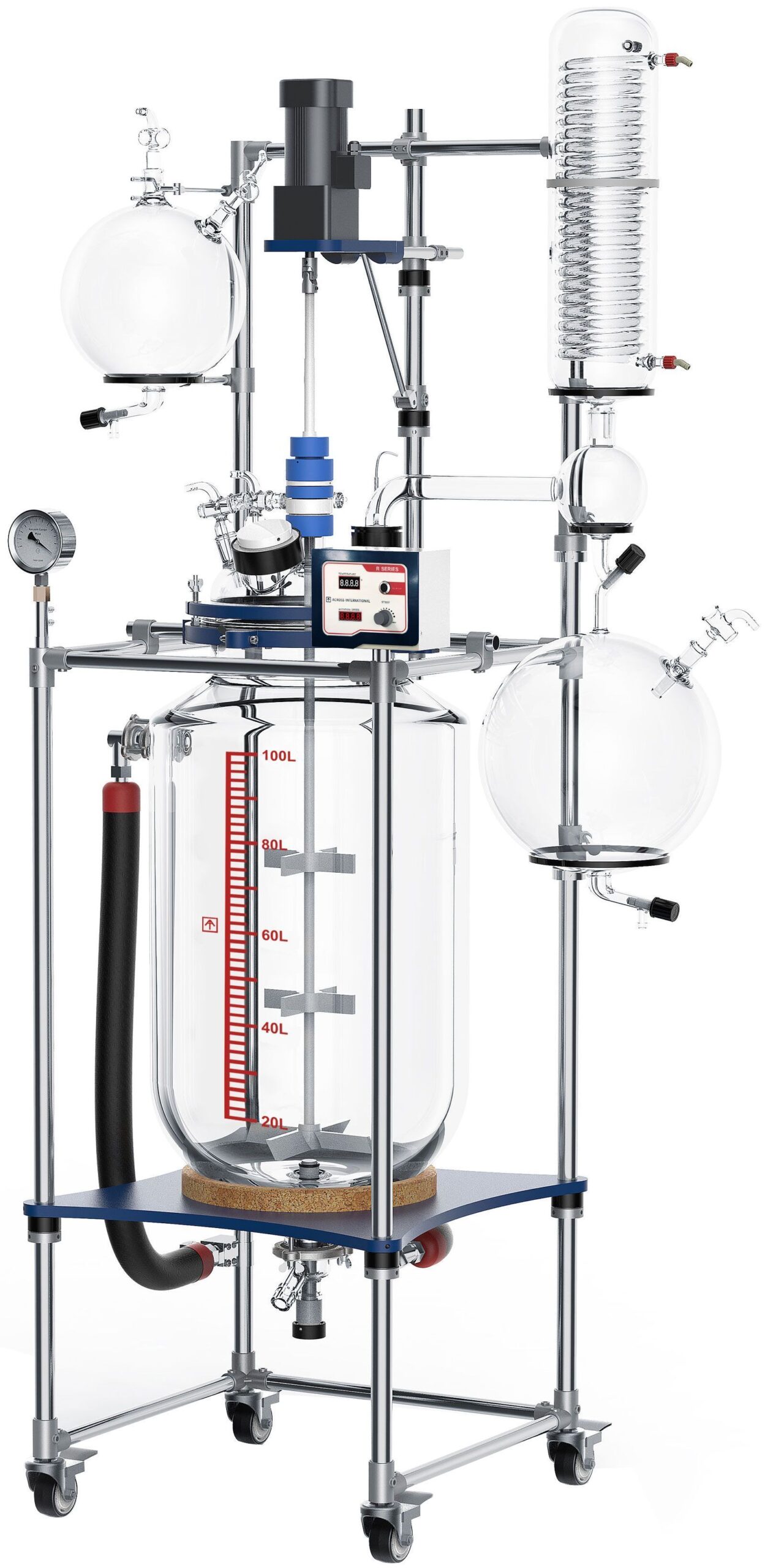 Ai R Series 100L Single Jacketed Glass Reactor package w/ Chiller & Pump - Image 2