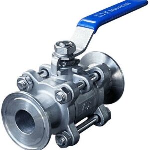 Ai 1.5" 304 SST Sanitary Tri-Clamp with On/Off Ball Valve & Lock
