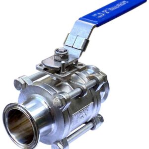 Ai 304 SST 2" Sanitary Tri-Clamp with On/Off Ball Valve & Lock